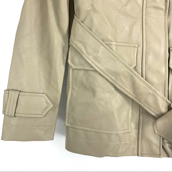 A New Day Faux Leather Jacket Tan Women’s Size XS NEW - Picture 6 of 11